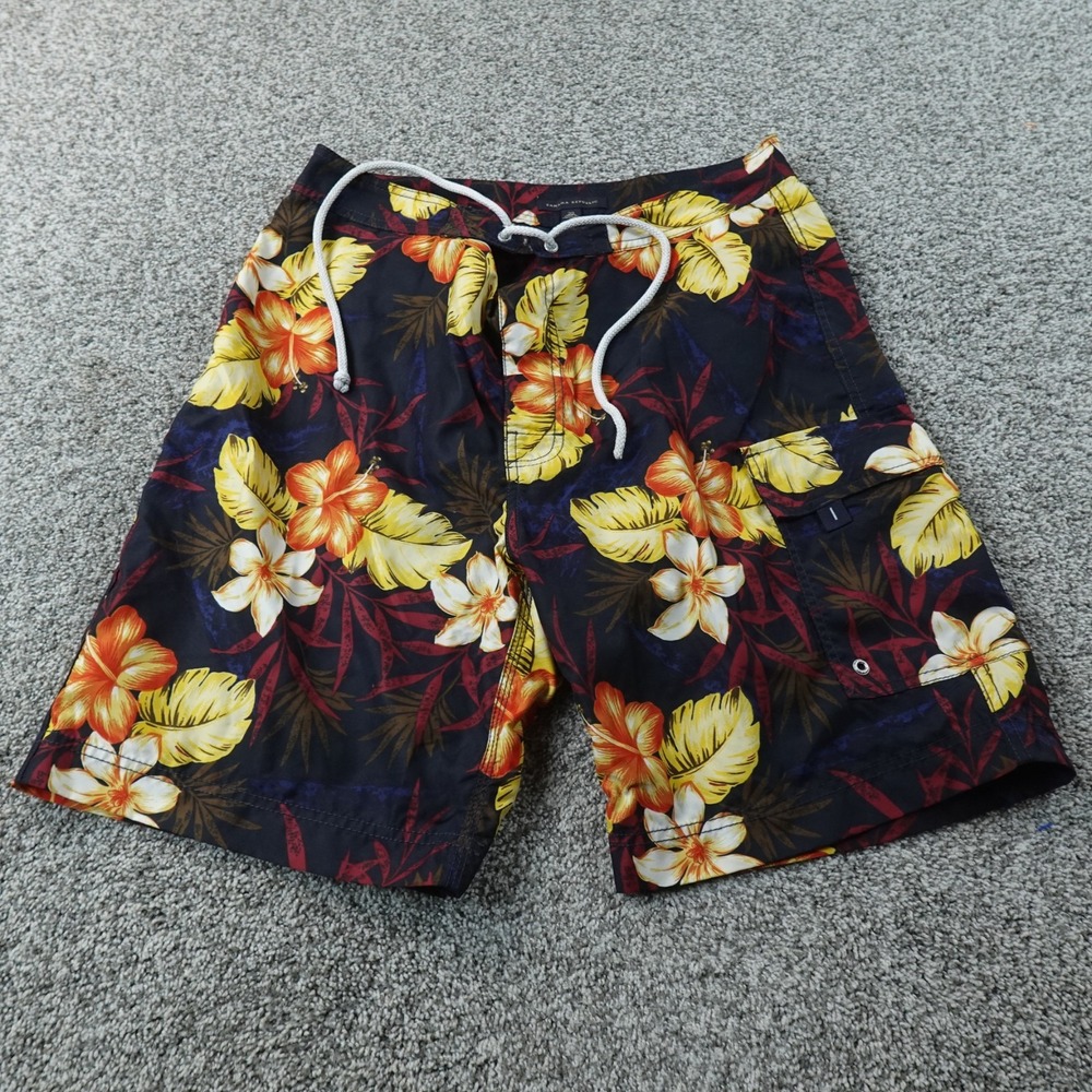 VTG Banana Republic Shorts Mens 33 Hawaiian Floral Drawstring Cargo Swim Trunks